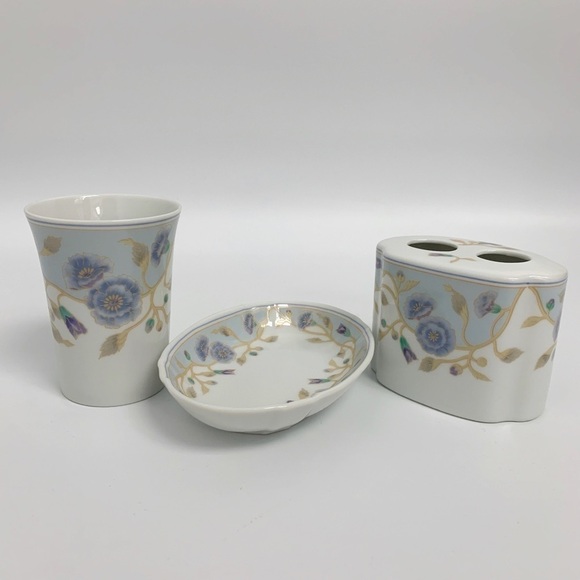 San Francisco Glory Floral Porcelain Toothbrush Holder Trinket Tray/Soap Dish - Picture 9 of 12